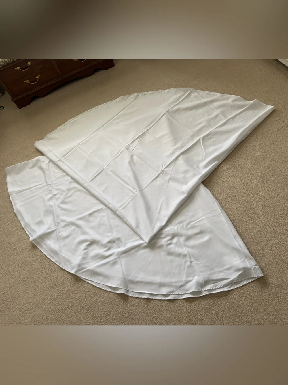 Two White Round Tablecloths - Classic Solid Dining Linen
